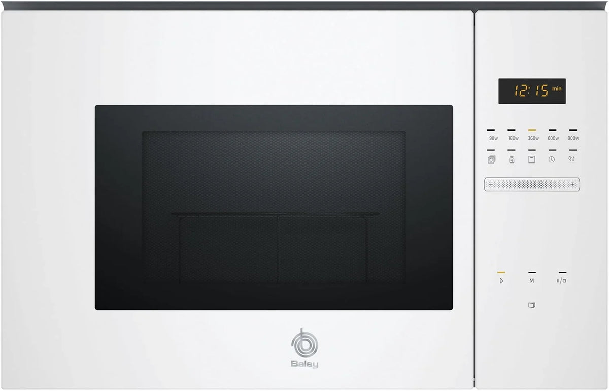 Balay 3CG5172N2 – Magnetron, elektronische bediening, inbouw (frameloos), hoogte 38 cm, inhoud 20 l, 5 vermogensniveaus, Aqualisis reinigingssysteem, scharnieren aan de linkerkant, 8 automatische programma's, draaiplateau (o