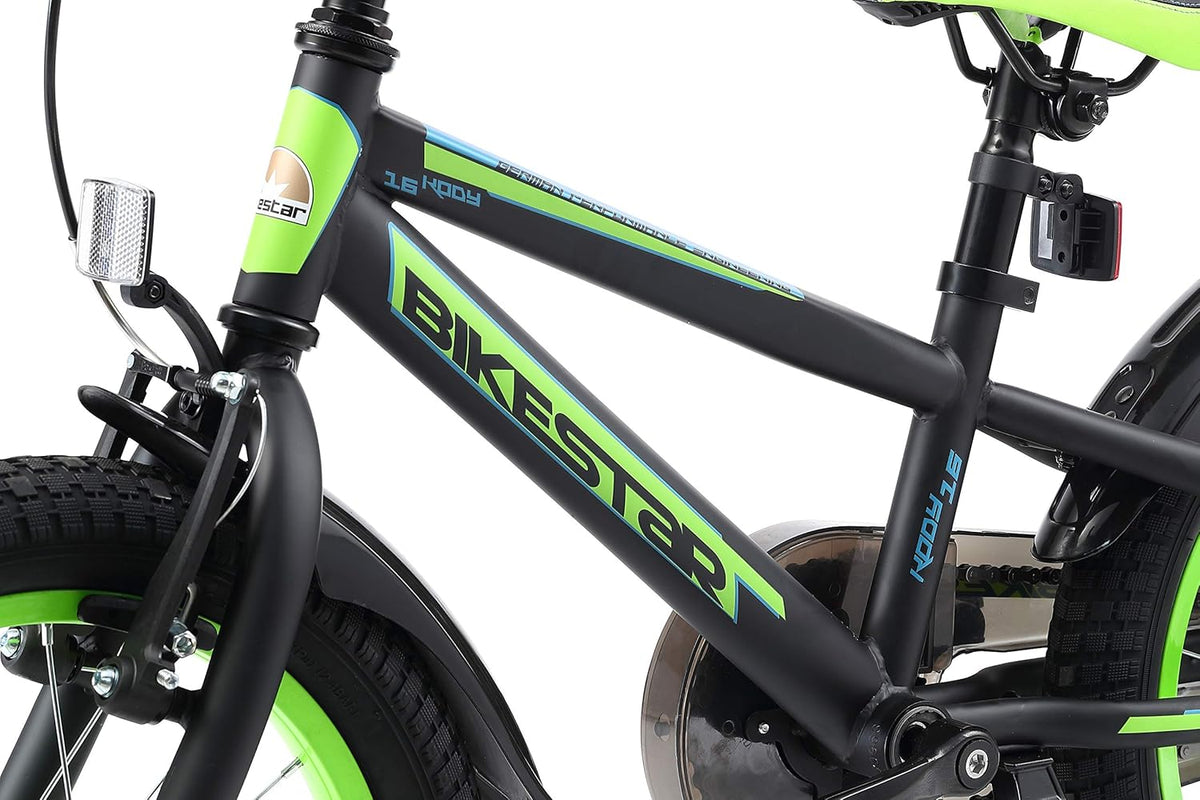 Rower dziecięcy BIKESTAR dla chłopców i dziewczynek w wieku od 4 lat | Rower górski 16 cali z hamulcami | Wersja Mountain Bike 16"