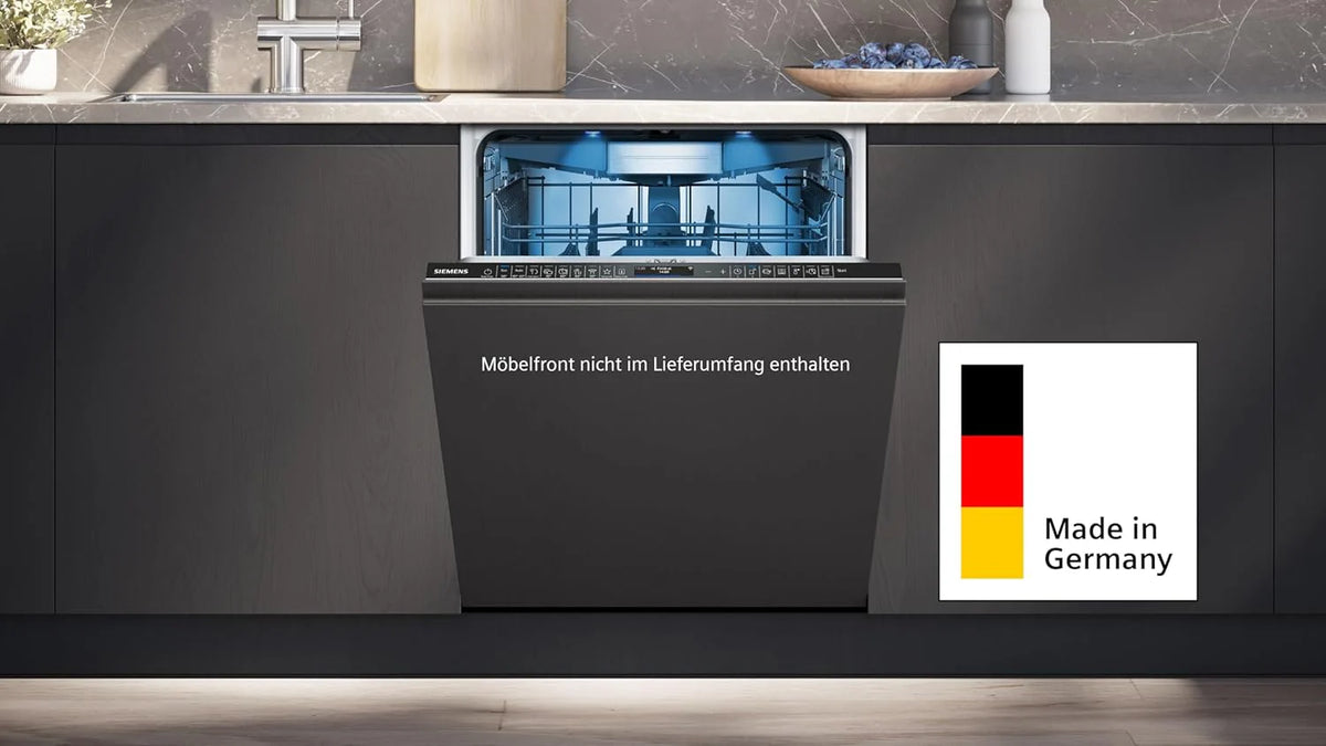 Zmywarka Siemens SN63EX06VE, iQ300 Smart, w pełni zintegrowana, 60 cm, szuflada na sztućce, bardzo cicha, varioSpeed, automatyczne otwieranie drzwi, potrójny system koszenia, infoLight, intensiveZone