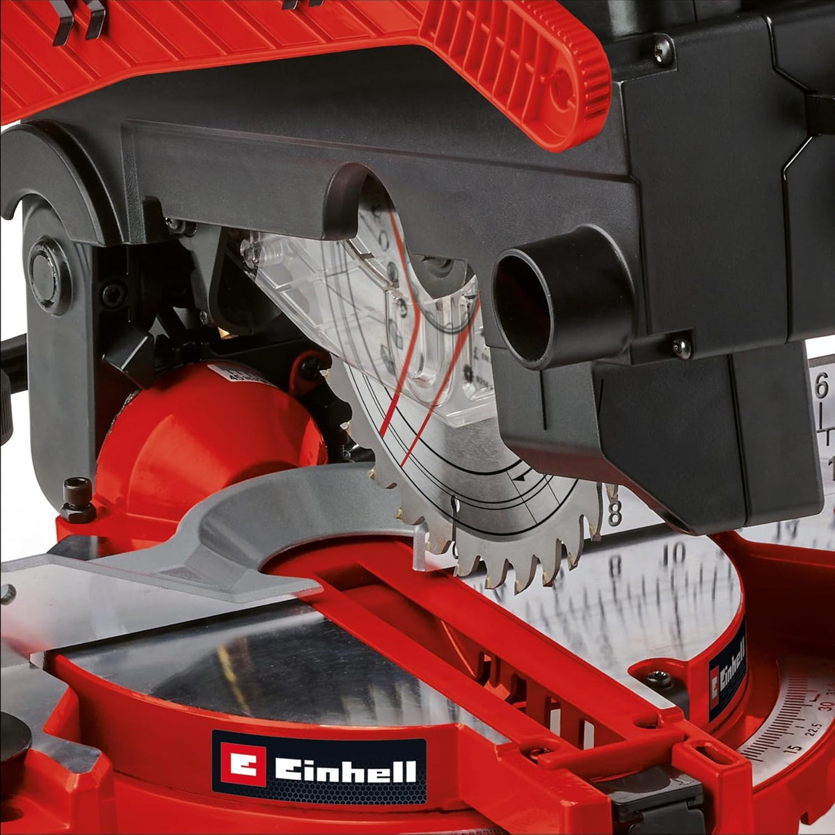 Piła ukośnica i stołowa Einhell TE-MS 216 T (1500 W, tarcza Ø 216 mm, szerokość cięcia 120 mm, głębokość 55 mm, w tym laser wyznaczający linię cięcia, funkcja piły stołowej)