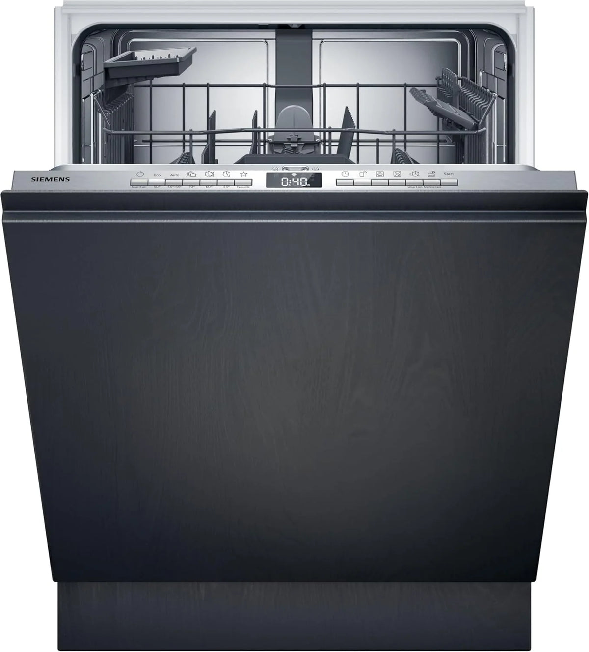 Zmywarka Siemens SN63EX06VE, iQ300 Smart, w pełni zintegrowana, 60 cm, szuflada na sztućce, bardzo cicha, varioSpeed, automatyczne otwieranie drzwi, potrójny system koszenia, infoLight, intensiveZone