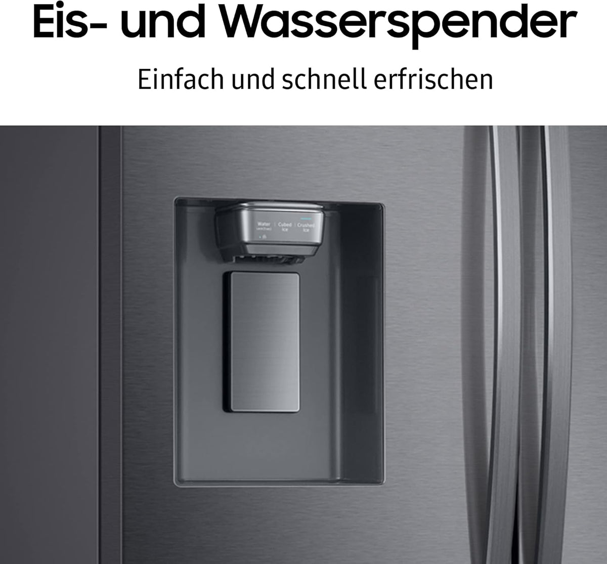Lodówka typu side-by-side z zamrażarką Samsung RS64DG53R3B1EF, 178 cm, 628 l, tryb SmartThings AI Energy, dozownik lodu i wody, smukła kostkarka do lodu, stal nierdzewna premium