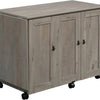 Craft Cart Storage Cabinet, Rolling Sewing Table with Expandable Top, Mystic Oak