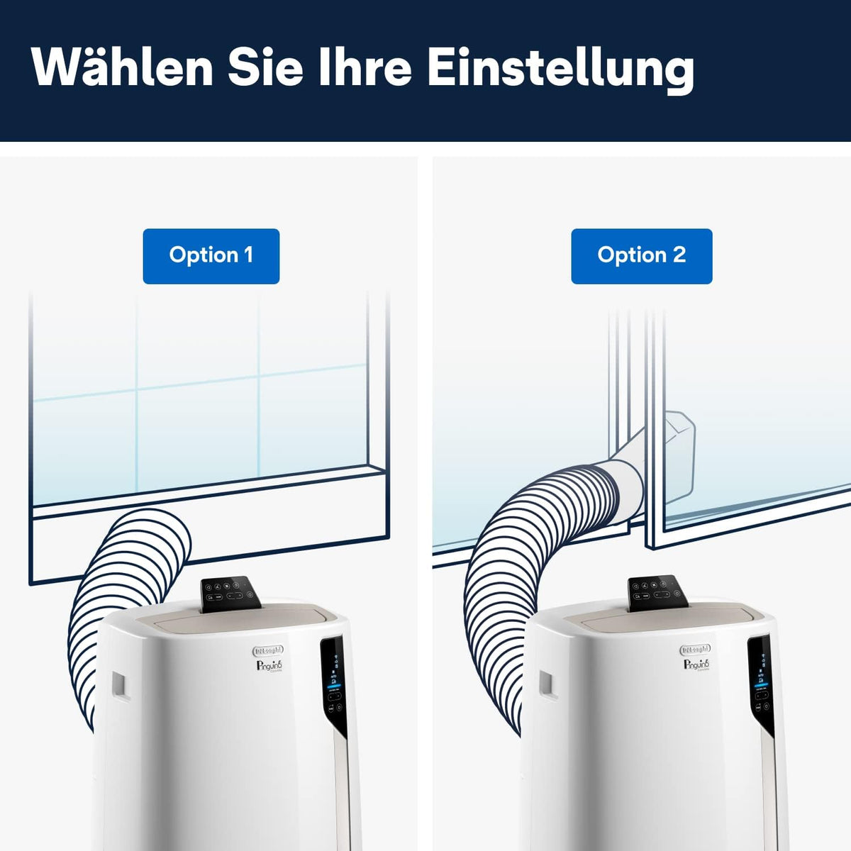 De'Longhi Pinguino PAC EL112 CST WiFi, przenośna klimatyzacja z technologią MyEcoRealFeel do pomieszczeń o kubaturze do 110 m³, 11 000 BTU/h, 2,9 kW, 63 dB, funkcja osuszania, A, sterowanie aplikacją i głosem, kolor biały