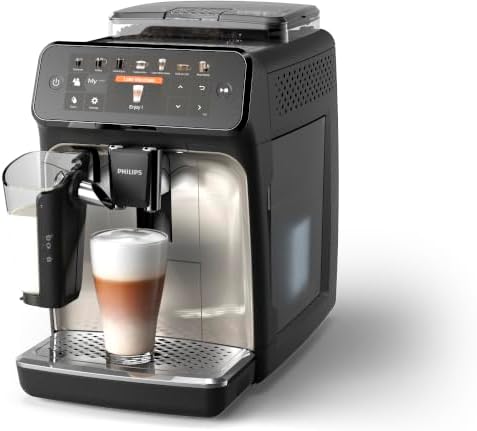 W pełni automatyczny ekspres do kawy Philips Series 5400 – system mleczny LatteGo, 12 specjałów kawowych, intuicyjny wyświetlacz, 4 profile użytkowników, chrom (EP5447/90)