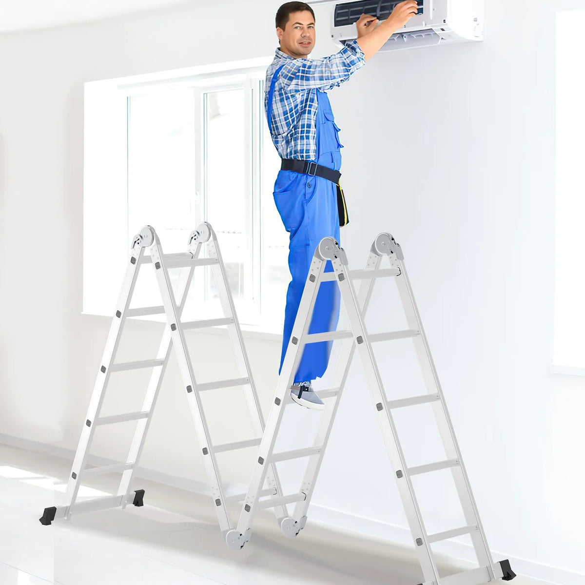 Sonnewelt aluminium multifunctionele ladder 4,7 m/5,8 m