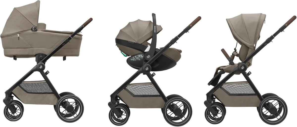 Wózek spacerowy Maxi-Cosi Oxford, 0-4 lata, 0-22 kg, Kompaktowe składanie, Przestronne siedzisko, Ergonomiczne odchylenie, Zawieszenie najnowszej generacji, 3 pozycje odchylenia, Duży kosz 10 kg, Twillic Truffle