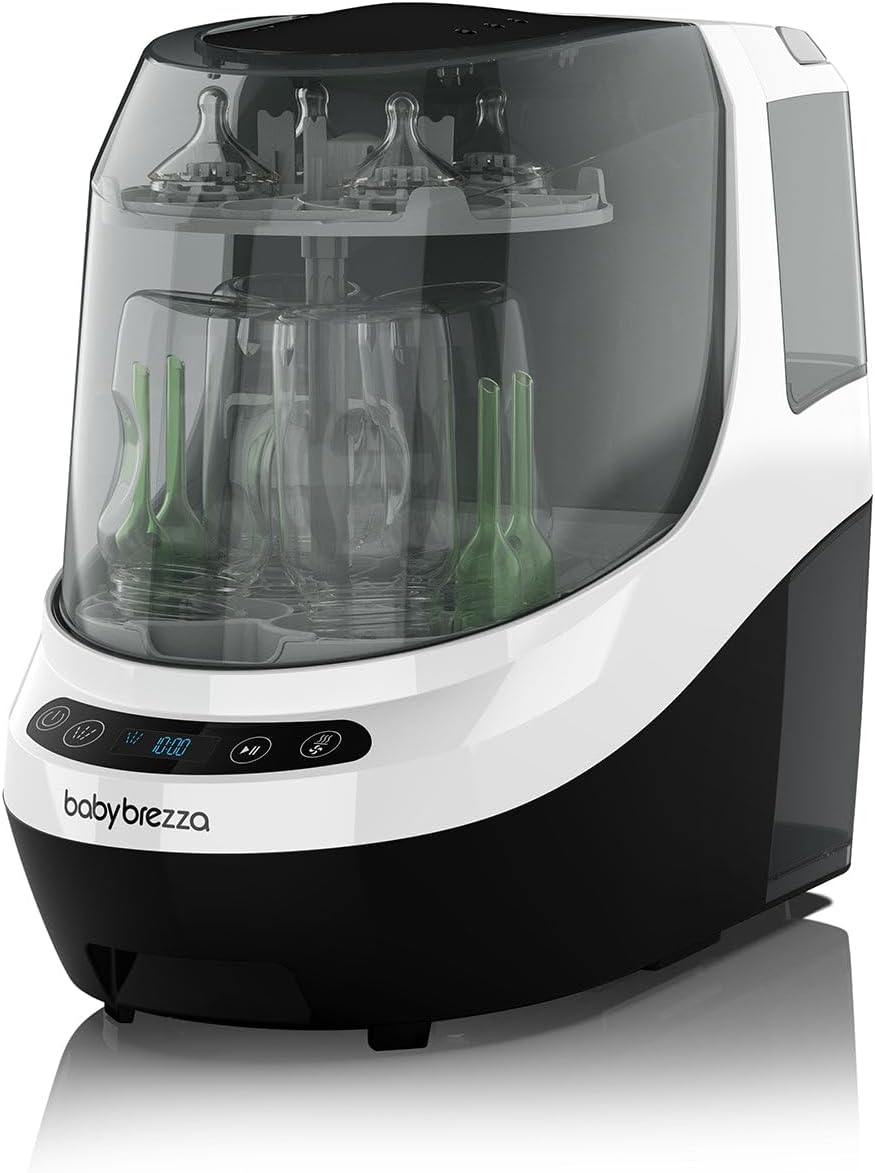 Baby Brezza Myjka do butelek Pro – środek do czyszczenia butelek dla niemowląt 3 w 1; mycie, sterylizacja, suszenie – uniwersalne czyszczenie wszystkich butelek: tworzywo sztuczne szkło smoczek