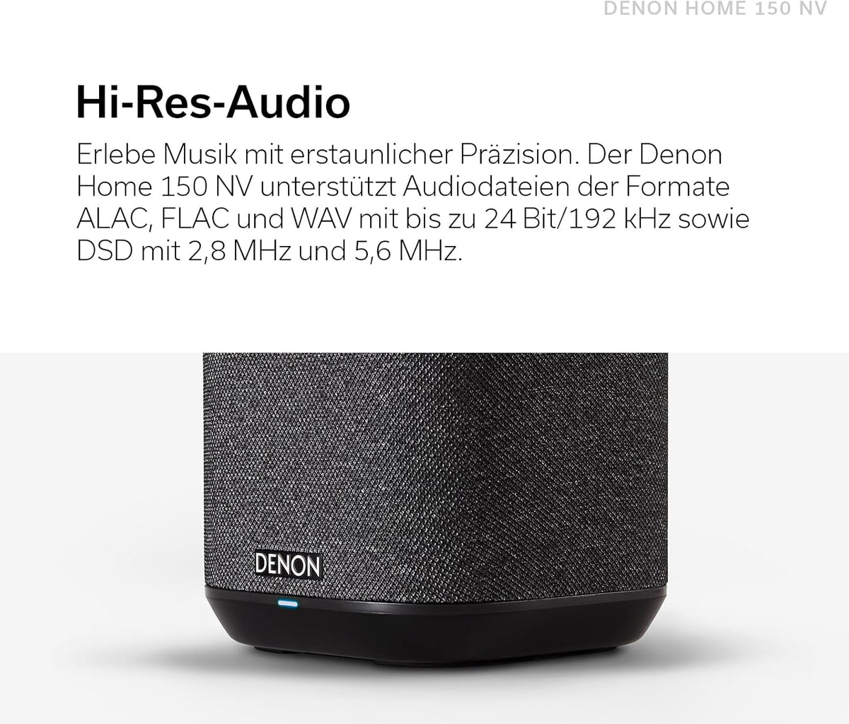Głośnik Denon Home 150 Multiroom, głośnik HiFi z wbudowaną platformą HEOS, zintegrowaną funkcją Alexa, Wi-Fi, Bluetooth, USB, AirPlay 2, dźwiękiem Hi-Res, czarny