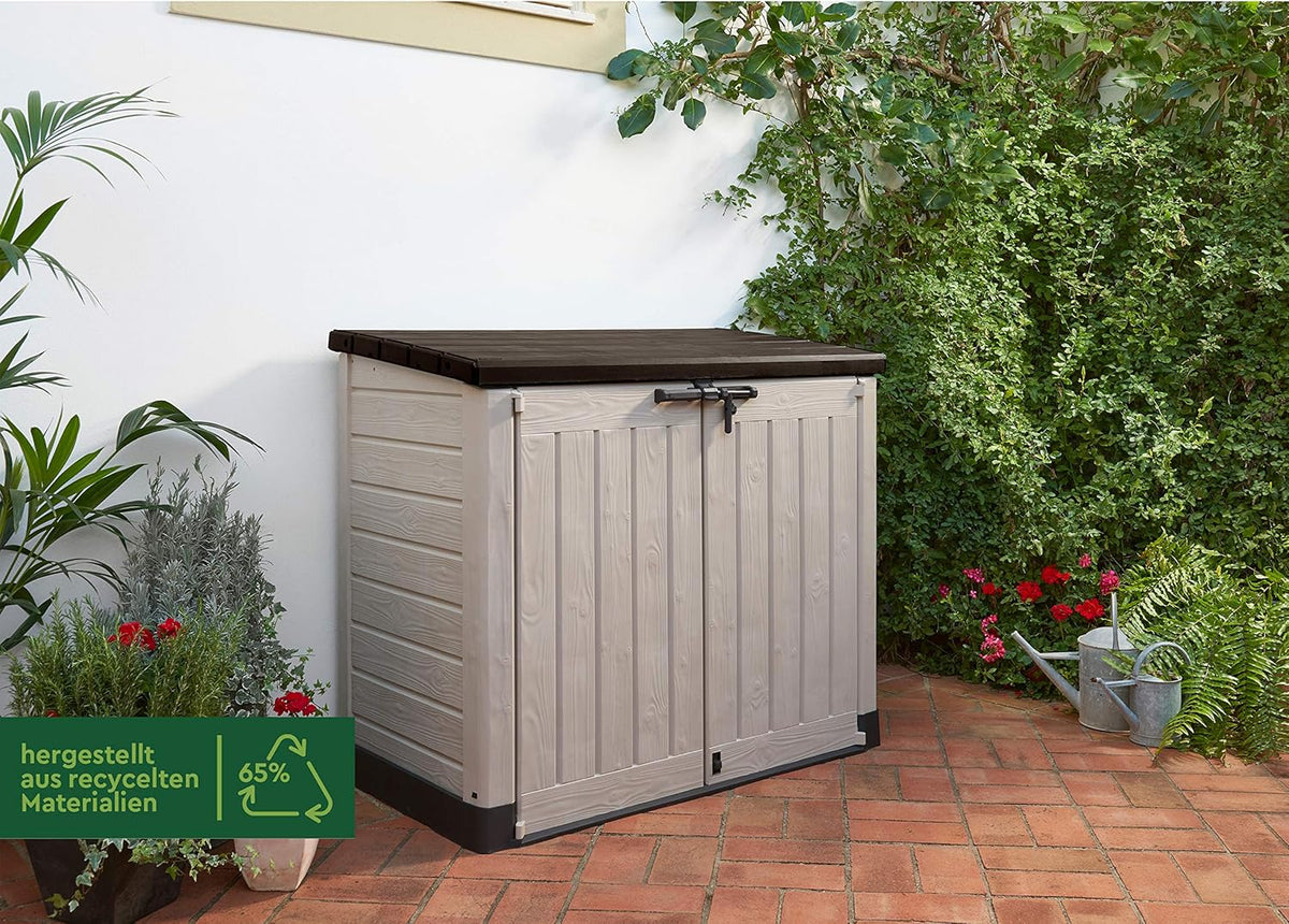 Keter Sio Max – Tuinschuur, 1200 liter inhoud, taupe/beige, 145,5 x 125 x 82 cm
