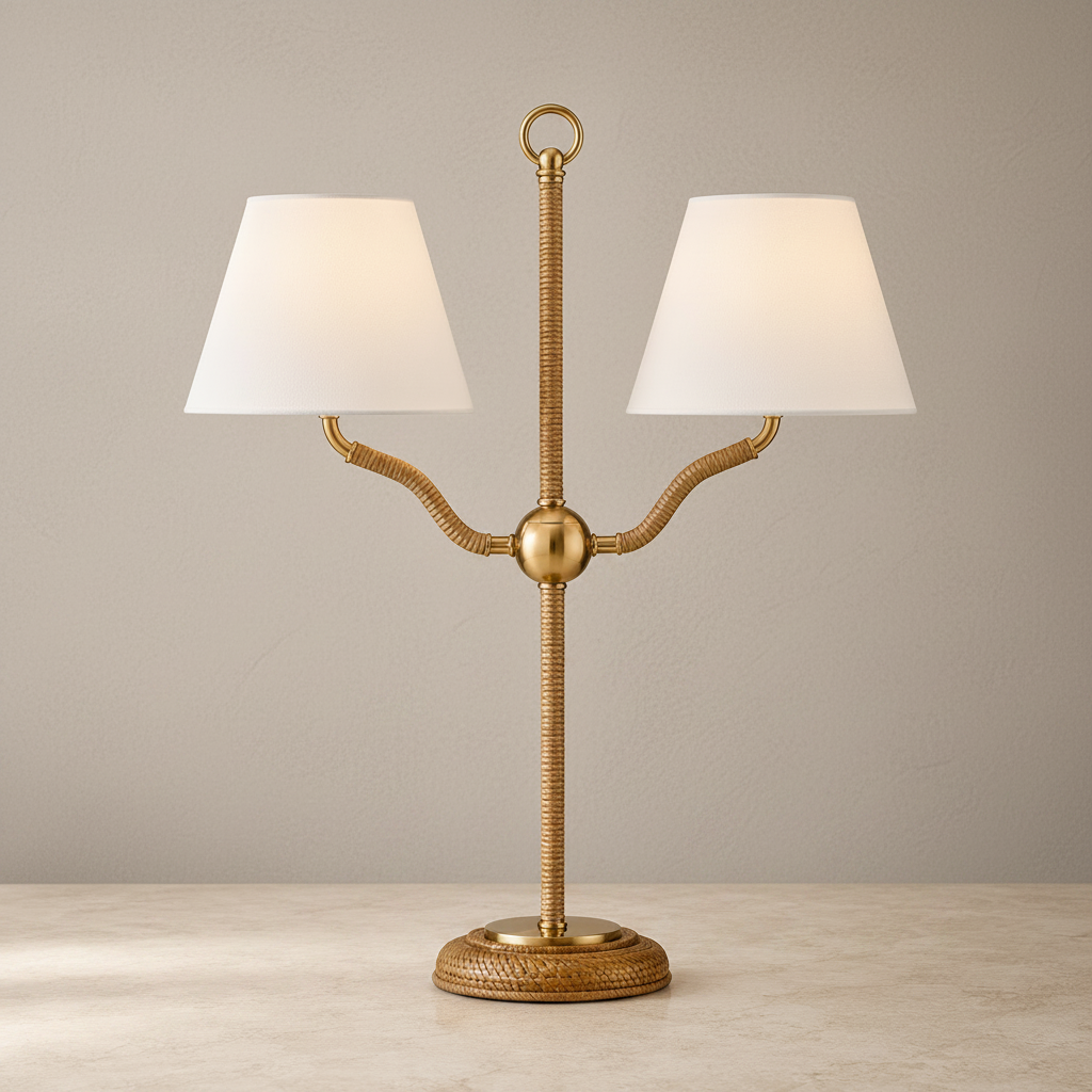 Currey and Company Sirocco desk lamp squared to the camera on white