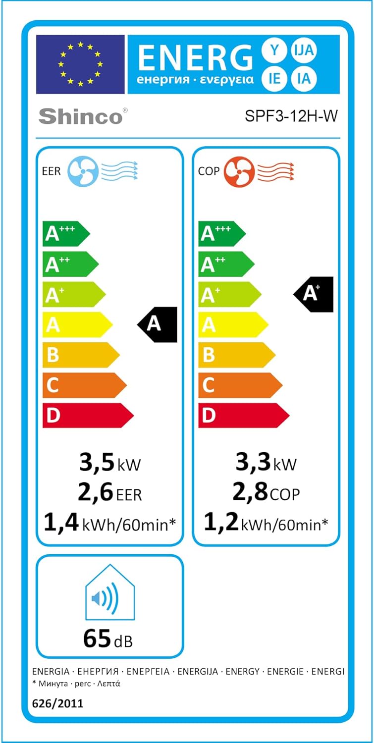 Przenośna klimatyzacja SHINCO z przewodem wydechowym, 9000 BTU, 2,6 kW, chłodzenie, wentylacja i osuszanie, przenośna klimatyzacja z trybem uśpienia, powierzchnia pomieszczenia do 22 m², 24-godzinny timer