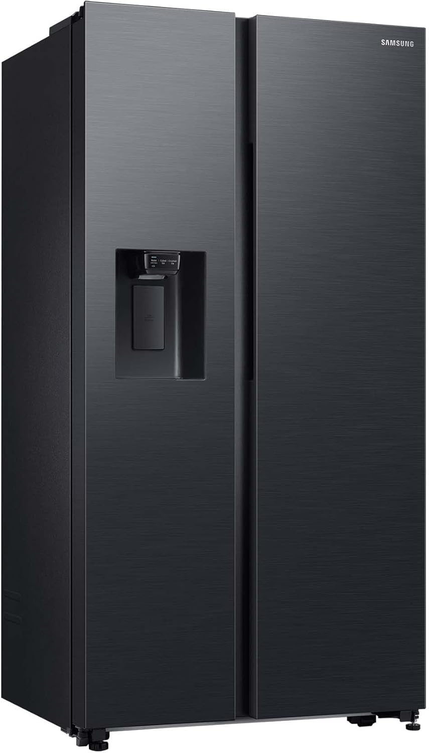 Lodówka typu side-by-side z zamrażarką Samsung RS64DG53R3B1EF, 178 cm, 628 l, tryb SmartThings AI Energy, dozownik lodu i wody, smukła kostkarka do lodu, stal nierdzewna premium