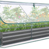 Raised Garden Bed Galvanized Raised Beds for Gardening Vegetables with Cover 8x4x1 ft Metal Planter Box Outdoor Use (Clear)