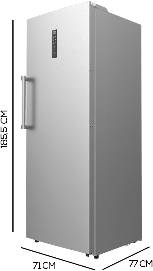 Zamrażarka pionowa Cecotec Bolero CoolMarket UF 380 inox 380L, 1950 W, silnik Inverter Plus, niskie zużycie energii, całkowity brak szronu, drzwiczki wystawowe, możliwość przekształcenia w lodówkę, wieloprzepływowy przepływ powietrza