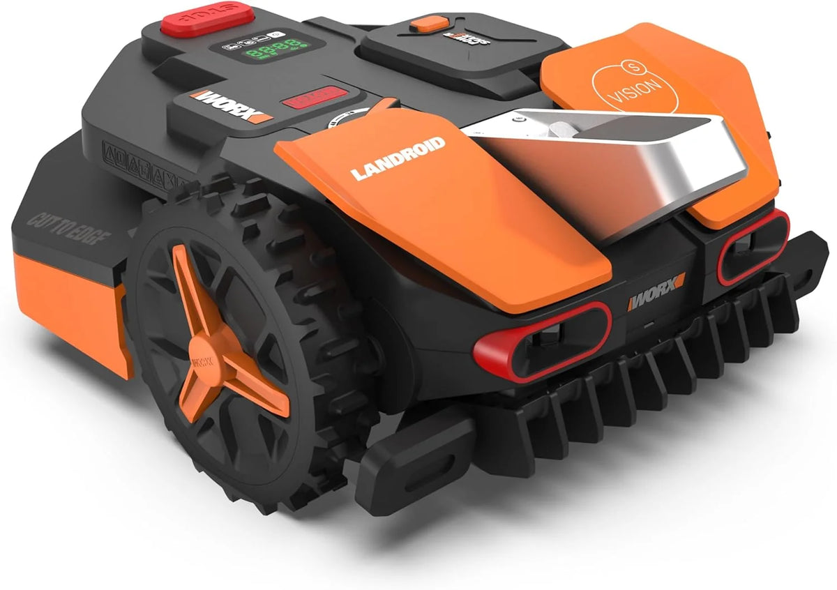 Robot koszący WORX Landroid Vision S250 WR202E do ogrodów o powierzchni do 250 m² – inteligentny robot koszący niewymagający przewodu ograniczającego – Wi-Fi i Bluetooth – aktywna funkcja omijania przeszkód
