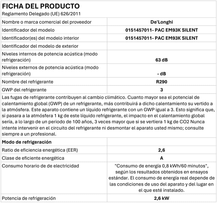 De'Longhi Pinguino PAC EL112 CST WiFi, przenośna klimatyzacja z technologią MyEcoRealFeel do pomieszczeń o kubaturze do 110 m³, 11 000 BTU/h, 2,9 kW, 63 dB, funkcja osuszania, A, sterowanie aplikacją i głosem, kolor biały
