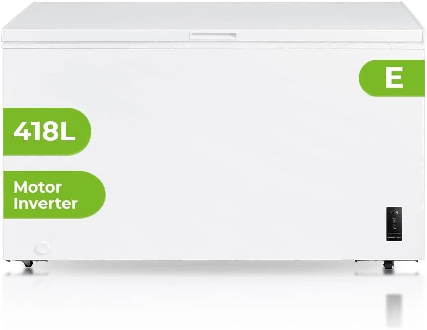 Aspes White ACHH4500EDC vrieskist. Inhoud: 418 liter, dubbele koeling, 2 manden, laag geluidsniveau, energie-efficiëntieklasse E.