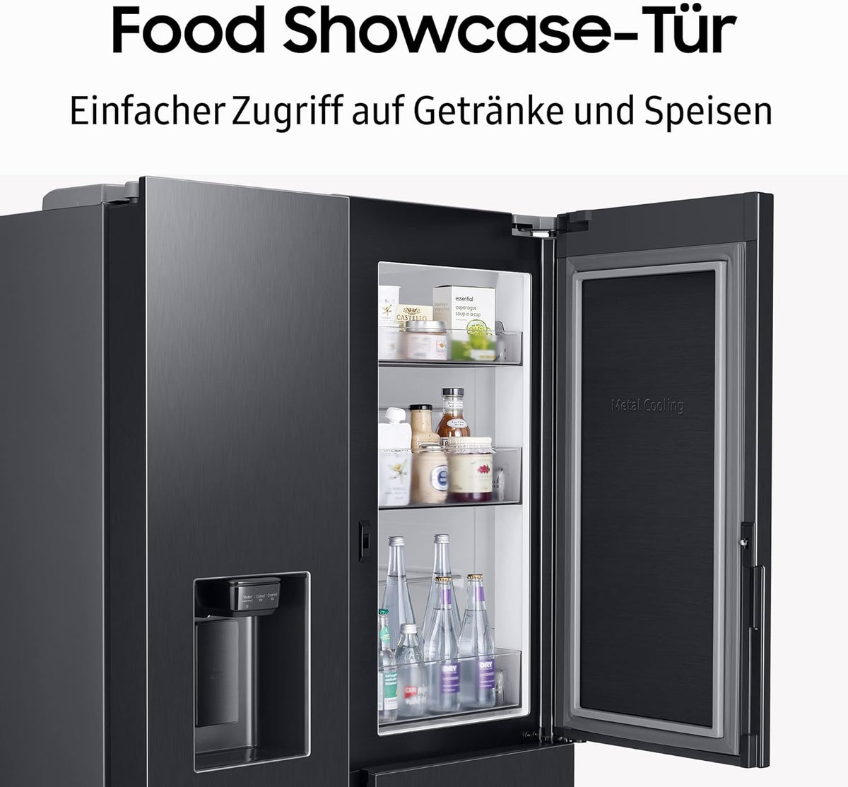 Lodówka typu side-by-side z zamrażarką Samsung RS64DG53R3B1EF, 178 cm, 628 l, tryb SmartThings AI Energy, dozownik lodu i wody, smukła kostkarka do lodu, stal nierdzewna premium