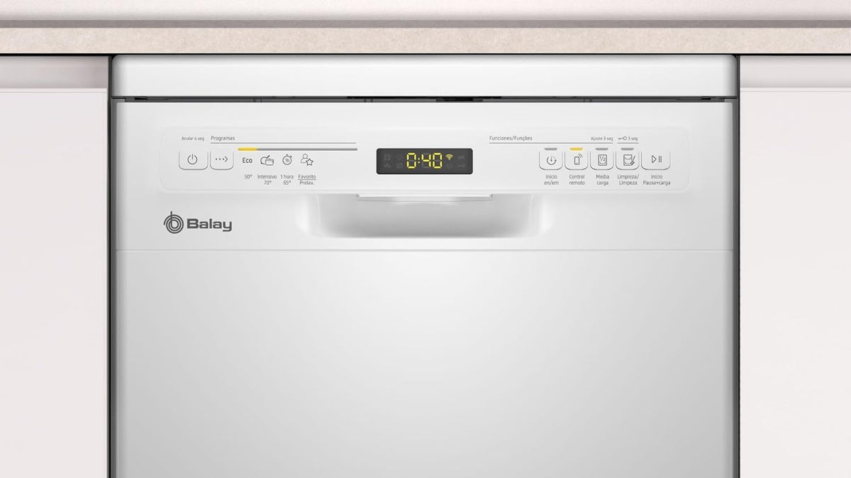 Balay - Zmywarka wolnostojąca, szerokość 45 cm, silnik ExtraSilence, funkcja Home Connect, wyświetlacz LED, kolor biały, 3VN4030BA