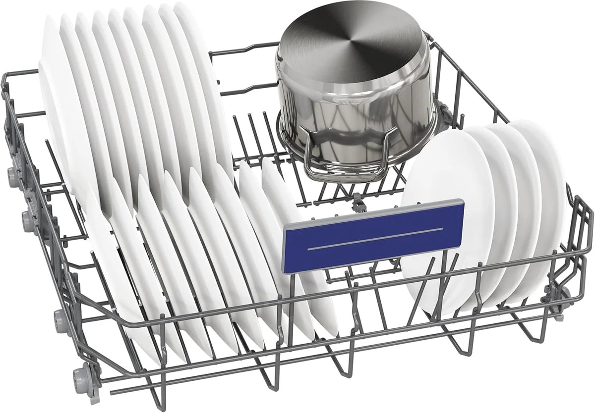 Zmywarka Siemens SN63EX06VE, iQ300 Smart, w pełni zintegrowana, 60 cm, szuflada na sztućce, bardzo cicha, varioSpeed, automatyczne otwieranie drzwi, potrójny system koszenia, infoLight, intensiveZone