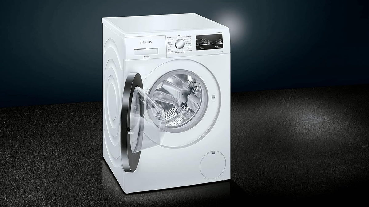 Pralka Siemens WM14G400 iQ500 / 8 kg / C / 1400 obr./min / Program Outdoor / Funkcja VarioSpeed / Funkcja doładowania / AquaStop, Biały/Czarny