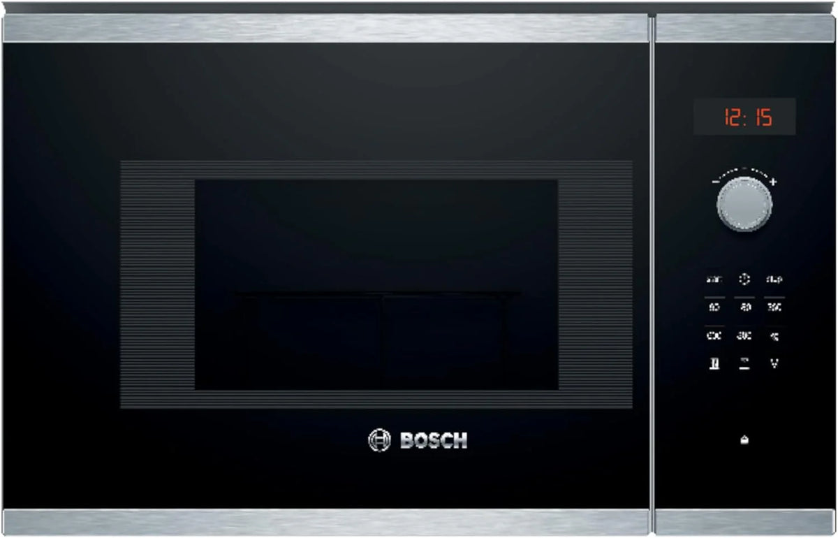 Bosch - Zintegrowana kuchenka mikrofalowa, 800 W, 20 litrów, seria 4, grill, czarny/stal nierdzewna, BEL523MS0