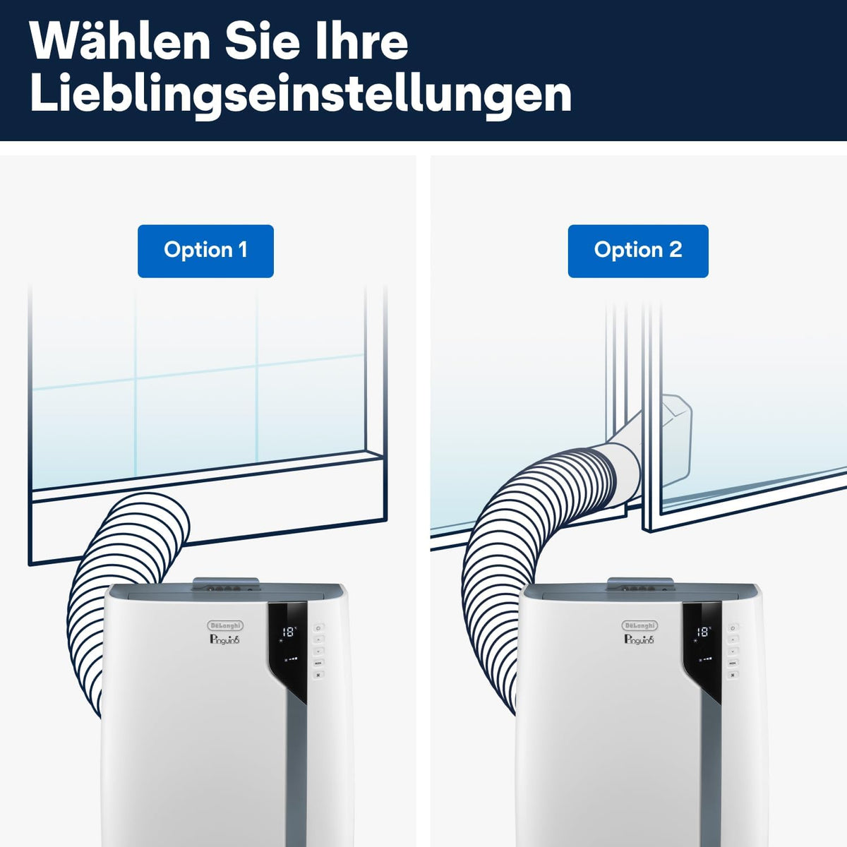 De'Longhi Pinguino PAC EL112 CST WiFi, przenośna klimatyzacja z technologią MyEcoRealFeel do pomieszczeń o kubaturze do 110 m³, 11 000 BTU/h, 2,9 kW, 63 dB, funkcja osuszania, A, sterowanie aplikacją i głosem, kolor biały