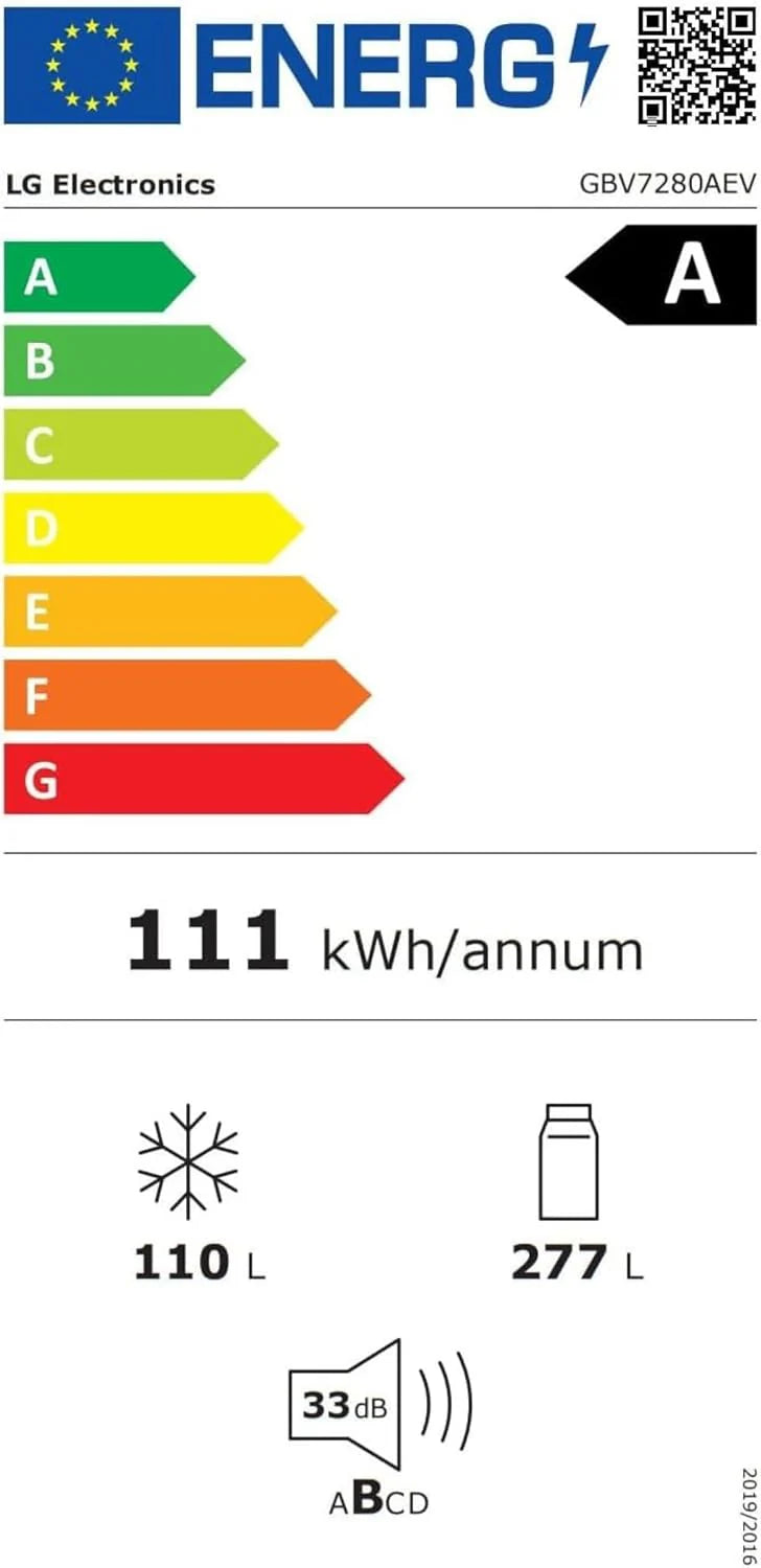 Lodówka/zamrażarka LG GBV22NCCEP – inteligentny kompresor inwerterowy, system Total No Frost, nowoczesna konstrukcja płaskich drzwi, matowy czarny metalik, klasa energetyczna A