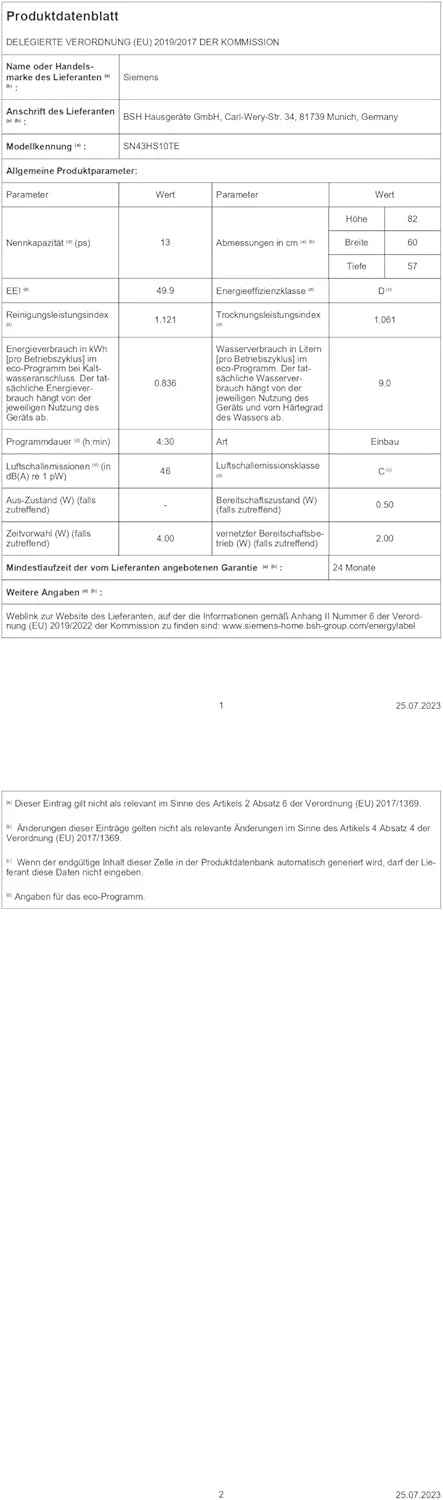 Zmywarka Siemens SN63EX06VE, iQ300 Smart, w pełni zintegrowana, 60 cm, szuflada na sztućce, bardzo cicha, varioSpeed, automatyczne otwieranie drzwi, potrójny system koszenia, infoLight, intensiveZone