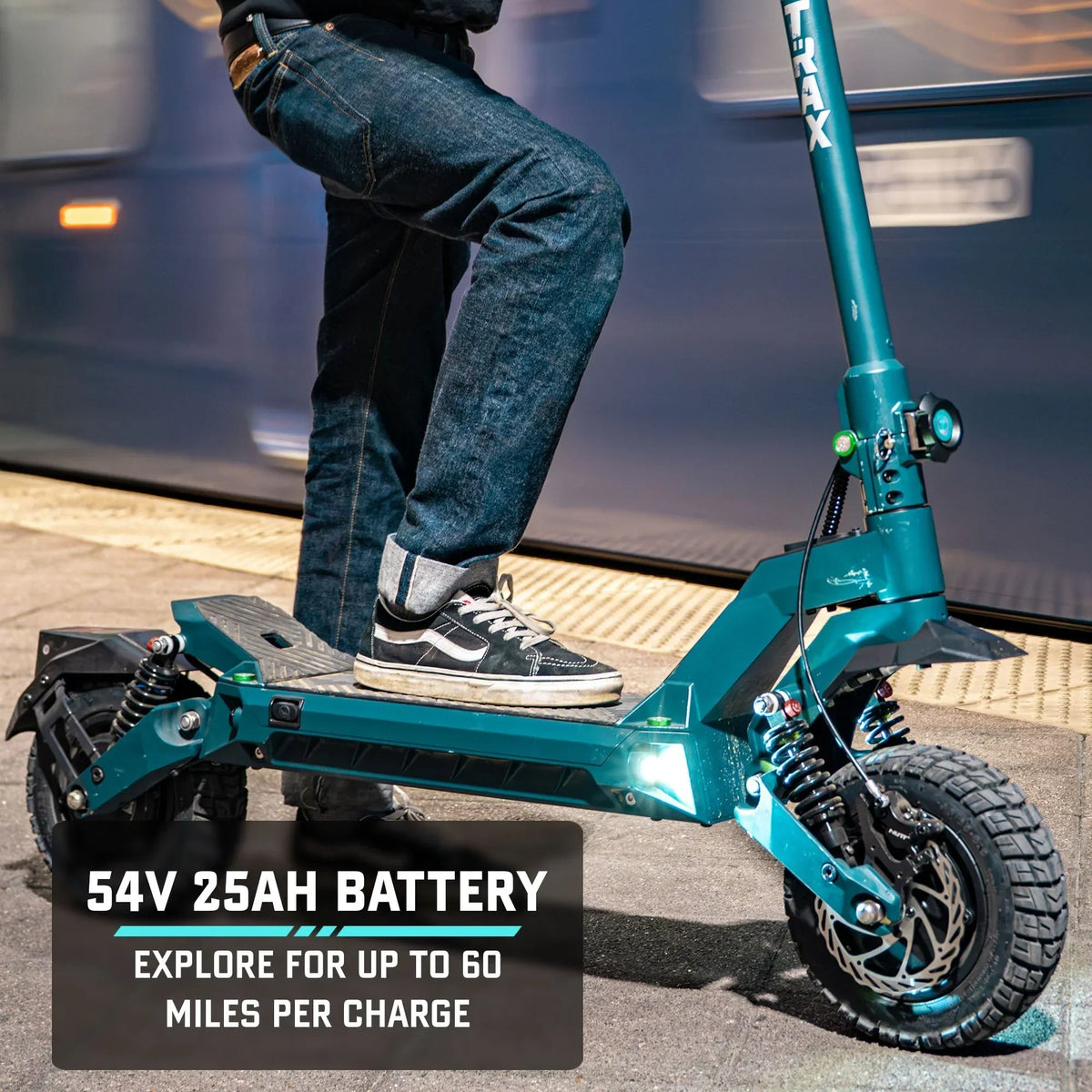 Gotrax GX3 elektrische offroadscooter uit 2026 – krachtige dubbele motoren, topsnelheid 64 km/u, offroadbanden