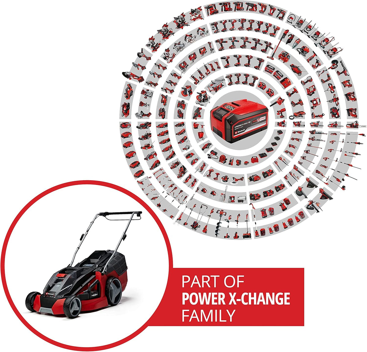 Robot koszący Einhell FREELEXO CAM 500 Power X-Change (18 V, kamera zastępuje przewód ograniczający, do 500 m, bezszczotkowy, do 25% nachylenia, szerokość koszenia 18 cm, w zestawie akumulator 3,0 Ah, taśma magnetyczna 5 m)