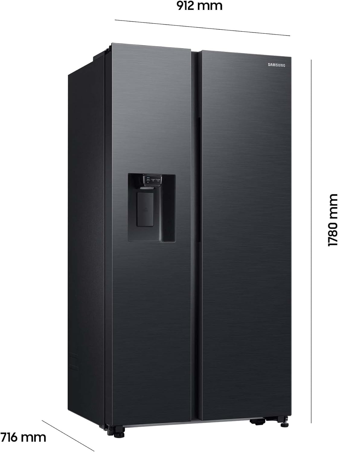 Lodówka typu side-by-side z zamrażarką Samsung RS64DG53R3B1EF, 178 cm, 628 l, tryb SmartThings AI Energy, dozownik lodu i wody, smukła kostkarka do lodu, stal nierdzewna premium