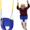 Heavy-Duty High Back Full Bucket Toddler Swing Seat | Coated Swing Chains Fully Assembled | Green Swing Set Accessory