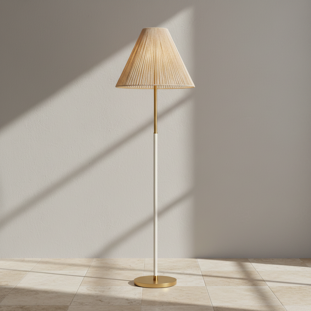 Sonoma 64-inch floor light squared to the camera on a plain backdrop